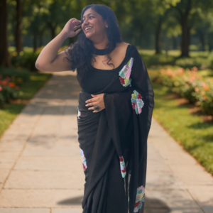Blackout Babe floral Saree