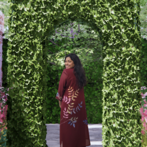 Maroon Leafy Lizzie co-ord Set